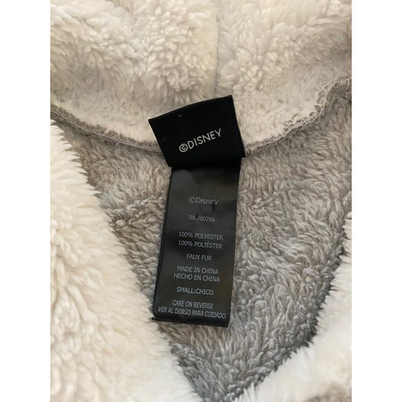 Disney Mickey‎ Fleece Lounge Hoodie Women Small Grey Pajamas PJs Plush Cozy Warm - Picture 10 of 16